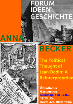 Plakat zum Gastvortrag von Anna Becker (Cambridge)