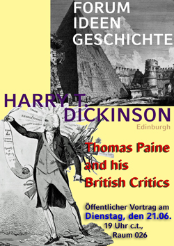 Plakat zum Vortrag von Prof. Dr. Harry T. Dickinson