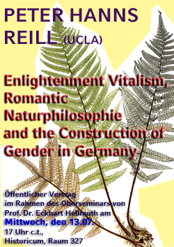 Plakat zum Vortrag von Peter Hanns Reill (UCLA)